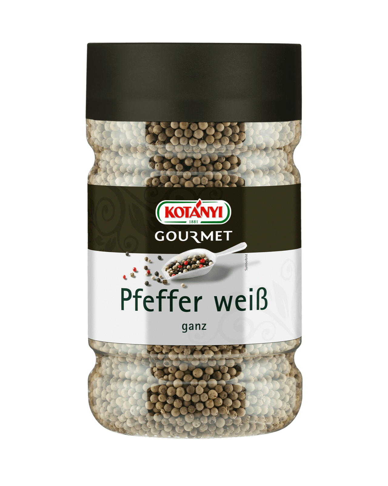 Kotányi Gourmet Pfeffer weiß ganz in der 1200ccm Dose