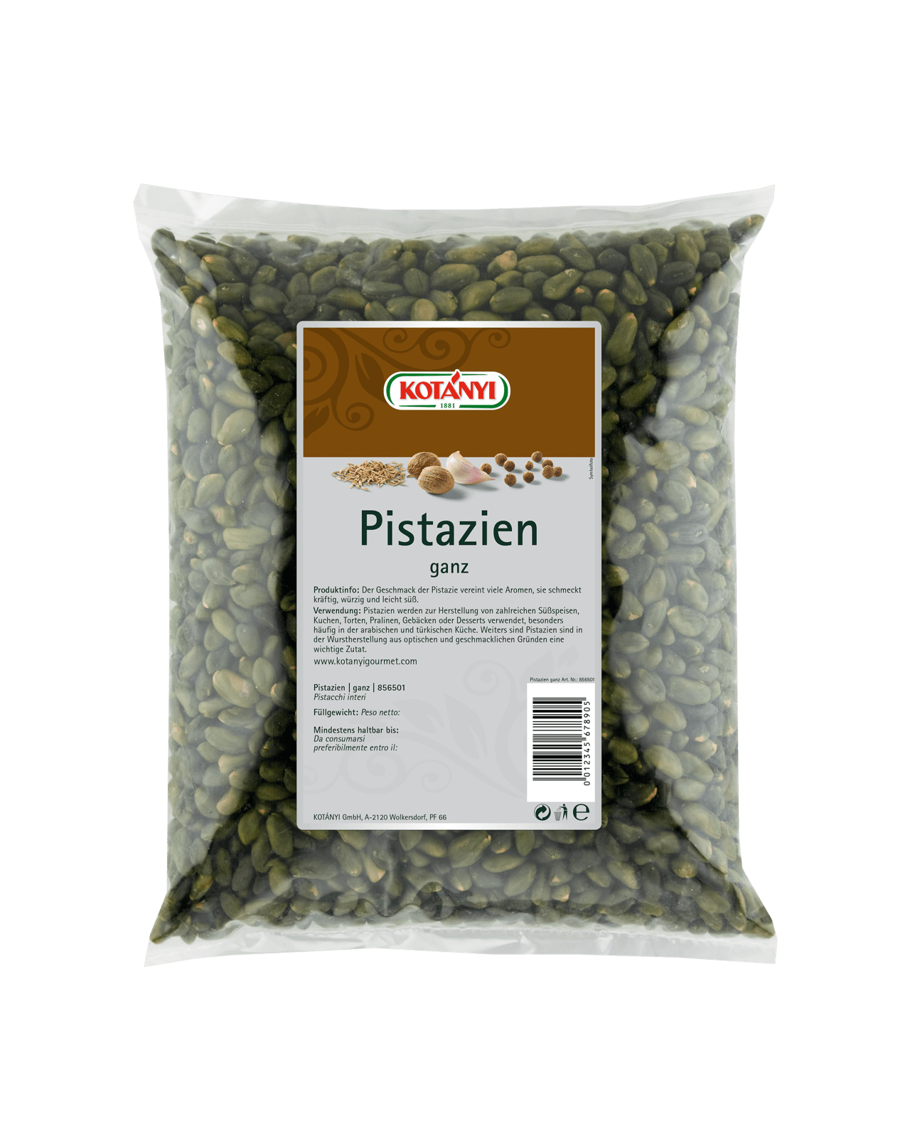 Kotányi Gourmet Pistazien ganz im 1kg Beutel