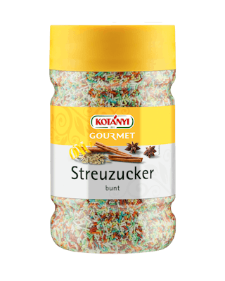 Kotányi Gourmet Streuzucker bunt in der 1200ccm Dose