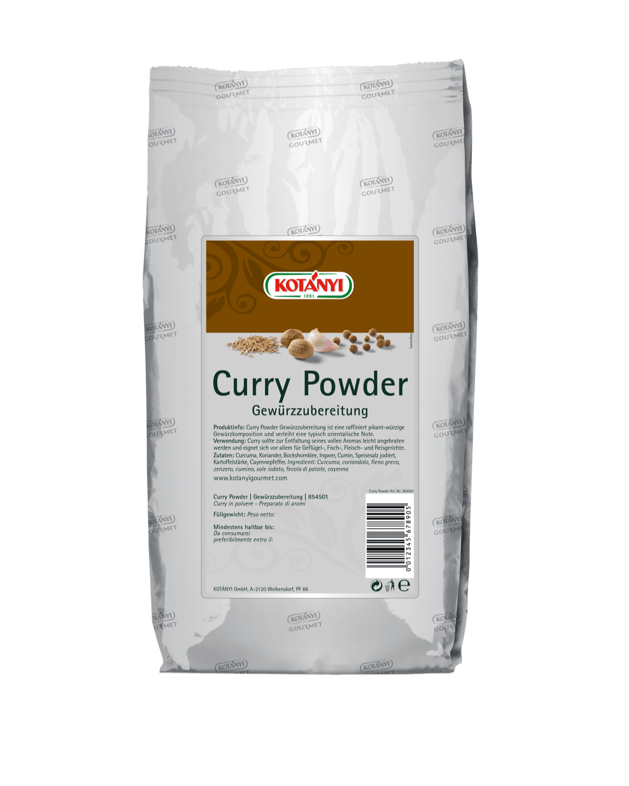 Curry Powder Kotanyi Gourmet 1kg Beutel 854501
