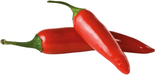 aufeinander liegende Chilis