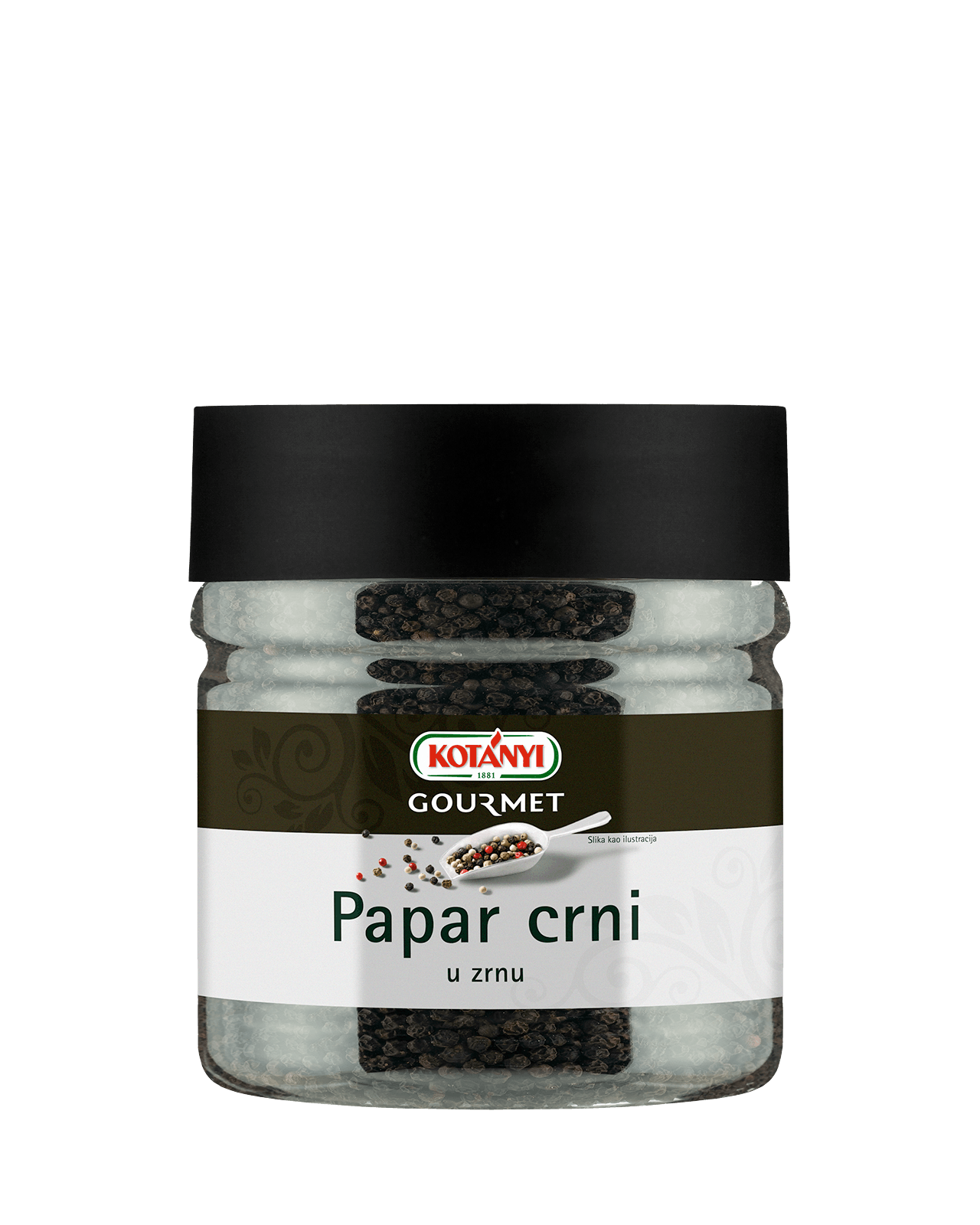 735908 Kotanyi Papar Crni U Zrnu B2b Jar 400ccm