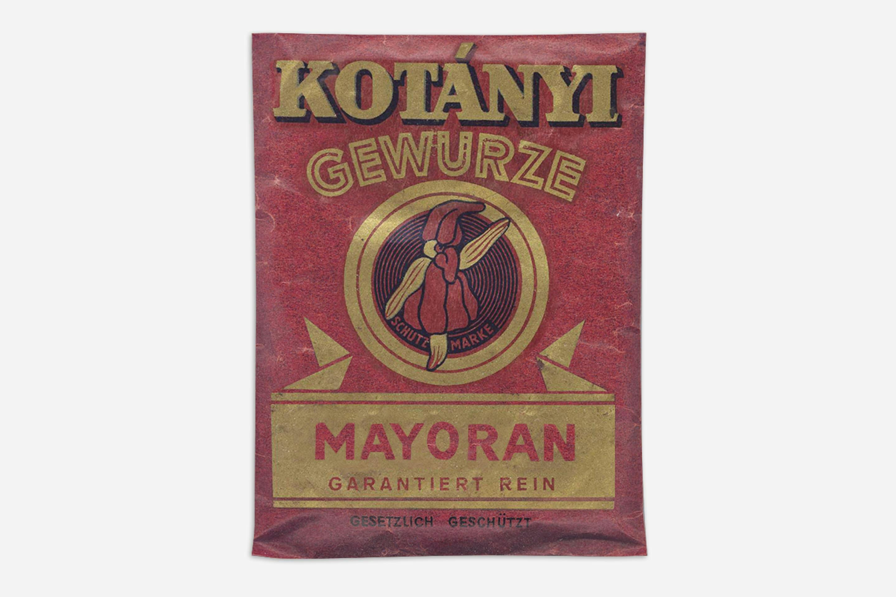 Vrećica začina Kotányi iz 1970-ih.