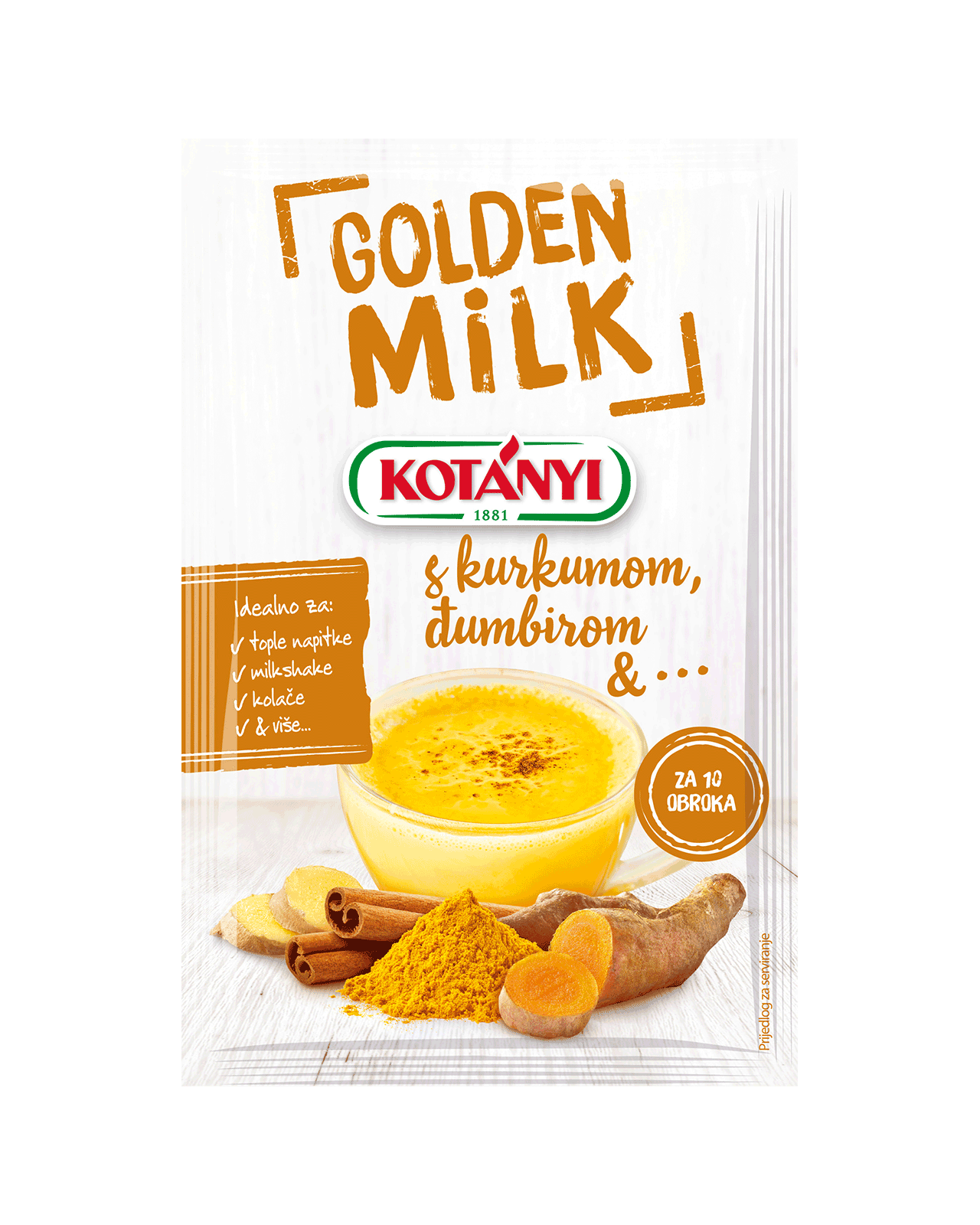 9001414335703 357008 Kotányi Golden Milk S Kurkumom đumbirom Hr Pouch Vs