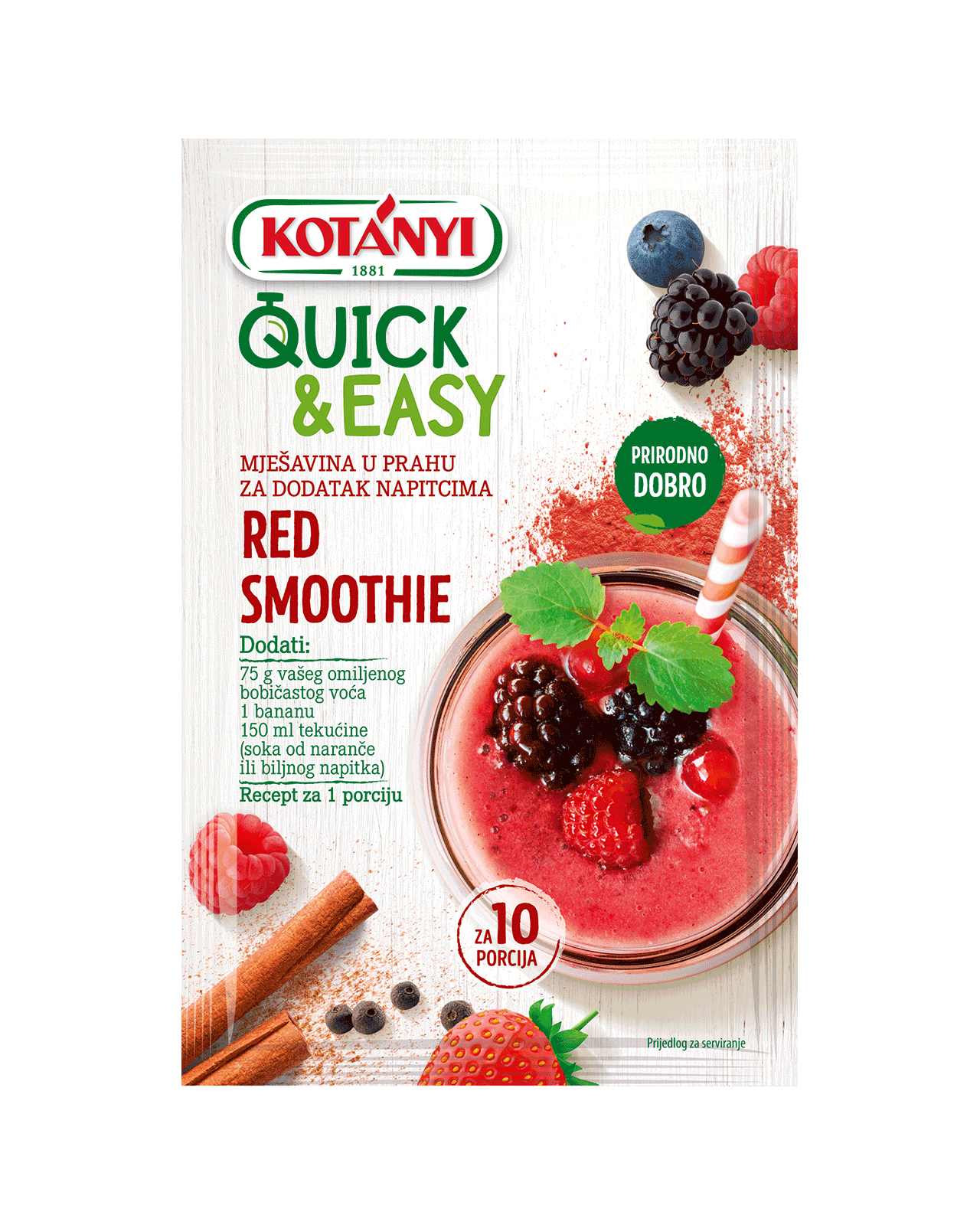 9001414035849 358408 Kotányi Quick&easy Red Berries Smoothie Hr Pouch Vs