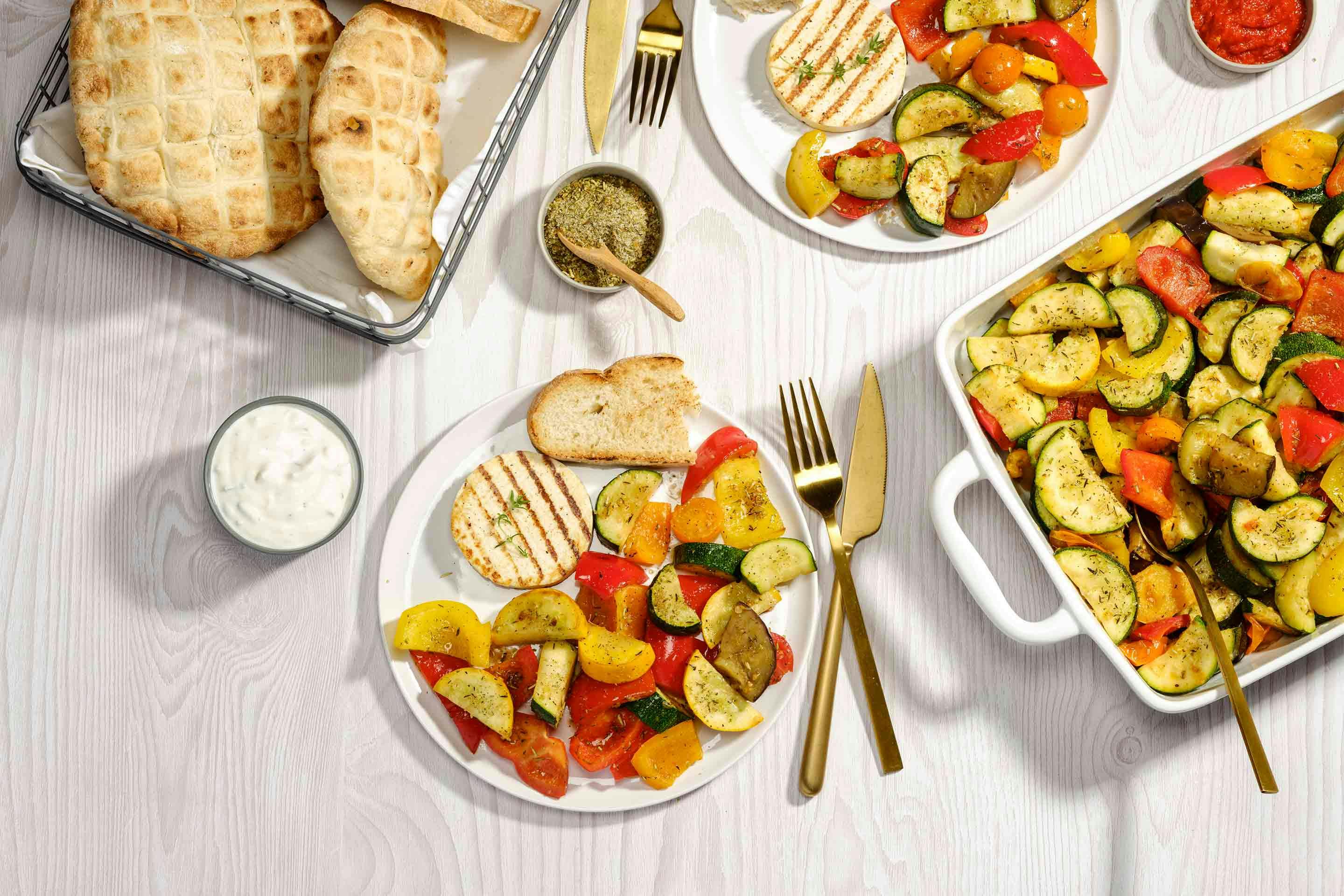 Perfectly spiced oven roasted vegetables with Quick & Easy.