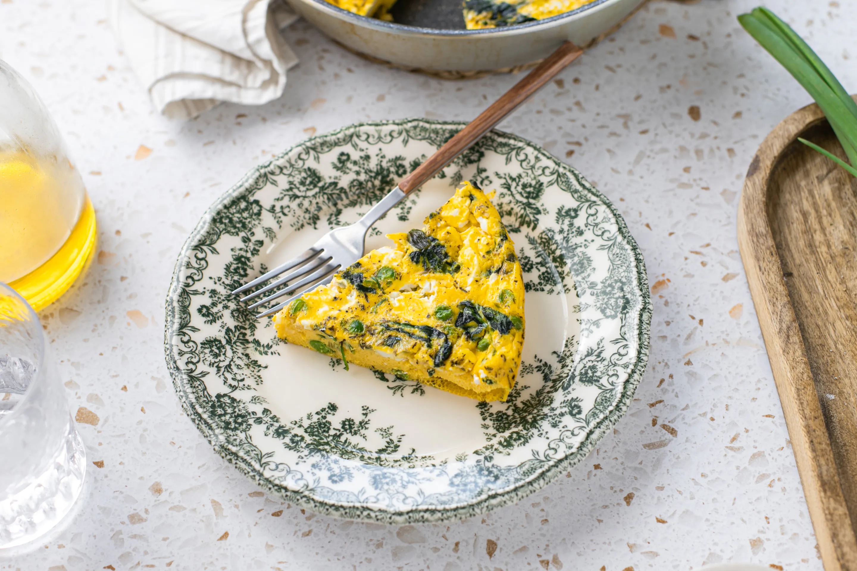 Frittata With Peas Spinach And Cheese